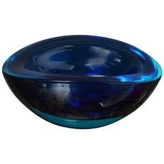 Retro Cobalt Blue Murano Dish Mid-Century Modern