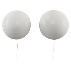P-HAT by Poul Henningsen, Louis Poulsen, 1961. Pair of Iconic White Wall Lamps