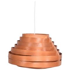 Scandinavian Hanging Lamp Teak and Pine Mid-Century Modern 10