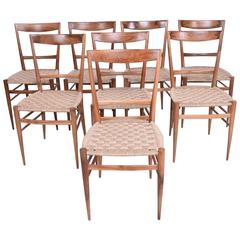 Set of Eight Italian Superleggera Dining Chairs Attributed to Gio Ponti 11