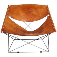 “F675” Pierre Paulin Leather Butterfly Chair