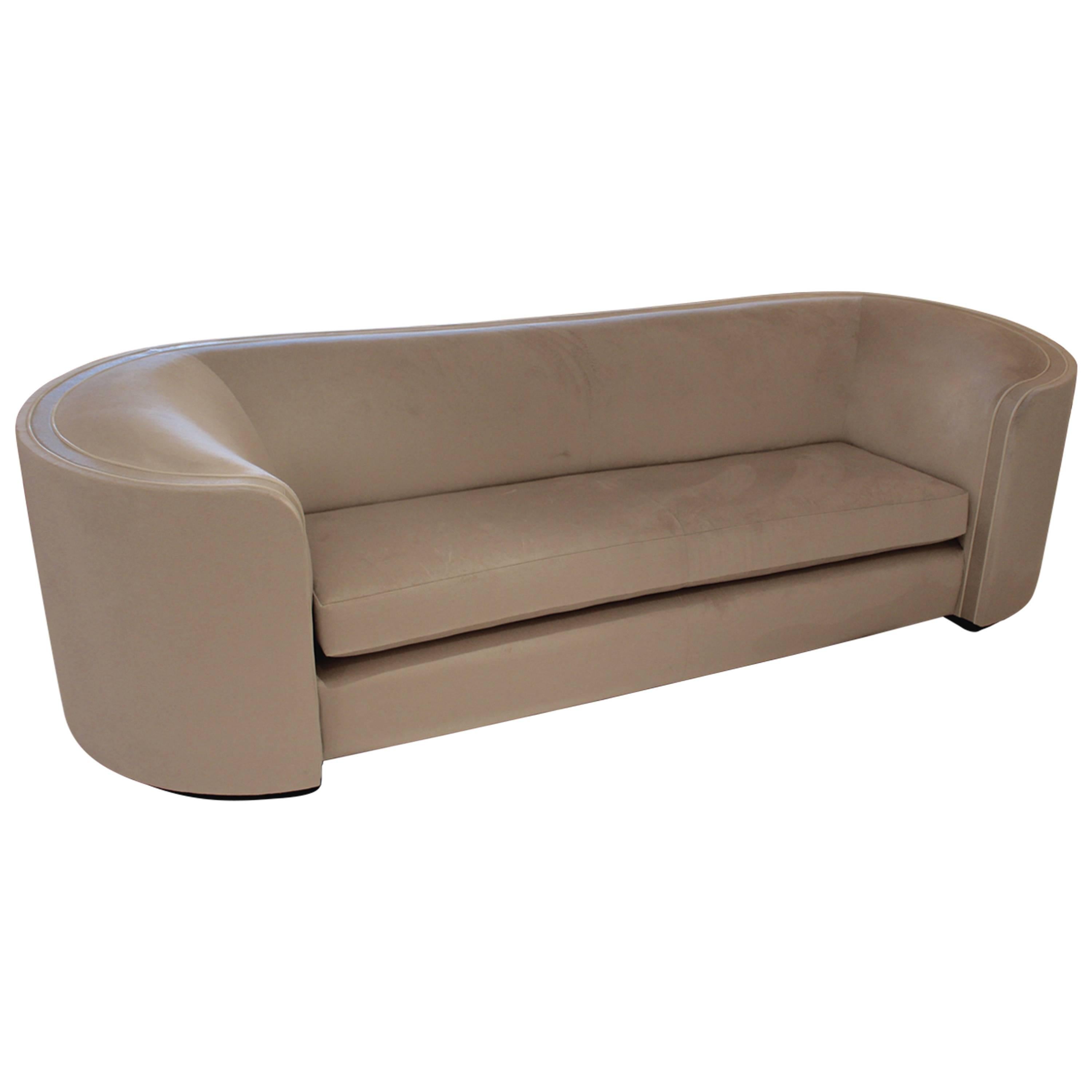 Elegant and Modern Sofa with Faux Shagreen Stingray and Single Cushion