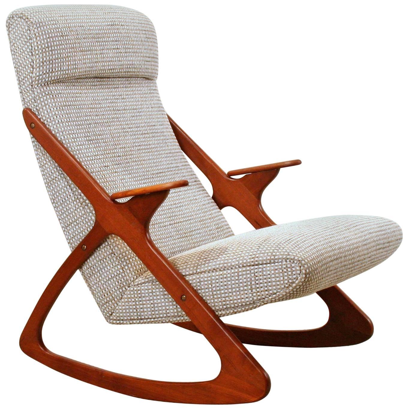 Vintage Danish Teak Rocking Chair at 1stDibs