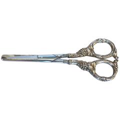 Antique Art Nouveau Sterling Silver Scissors