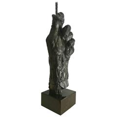 Monumental Bronze Hand in the Manner of Giacometti