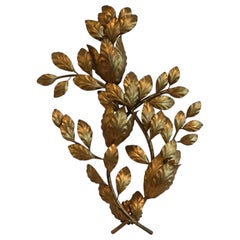 Exceptional Hollywood Regency Italian Gilt Floral Wall Sconce