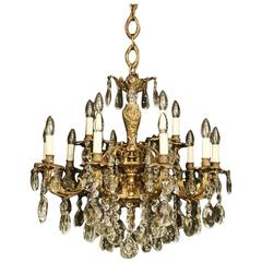 Italian Gilded Bronze Antique Chandelier