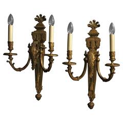 Antique English 19th Century Gilded Wall Sconces