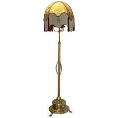 Late Victorian Brass Extending Standard Oil Lamp