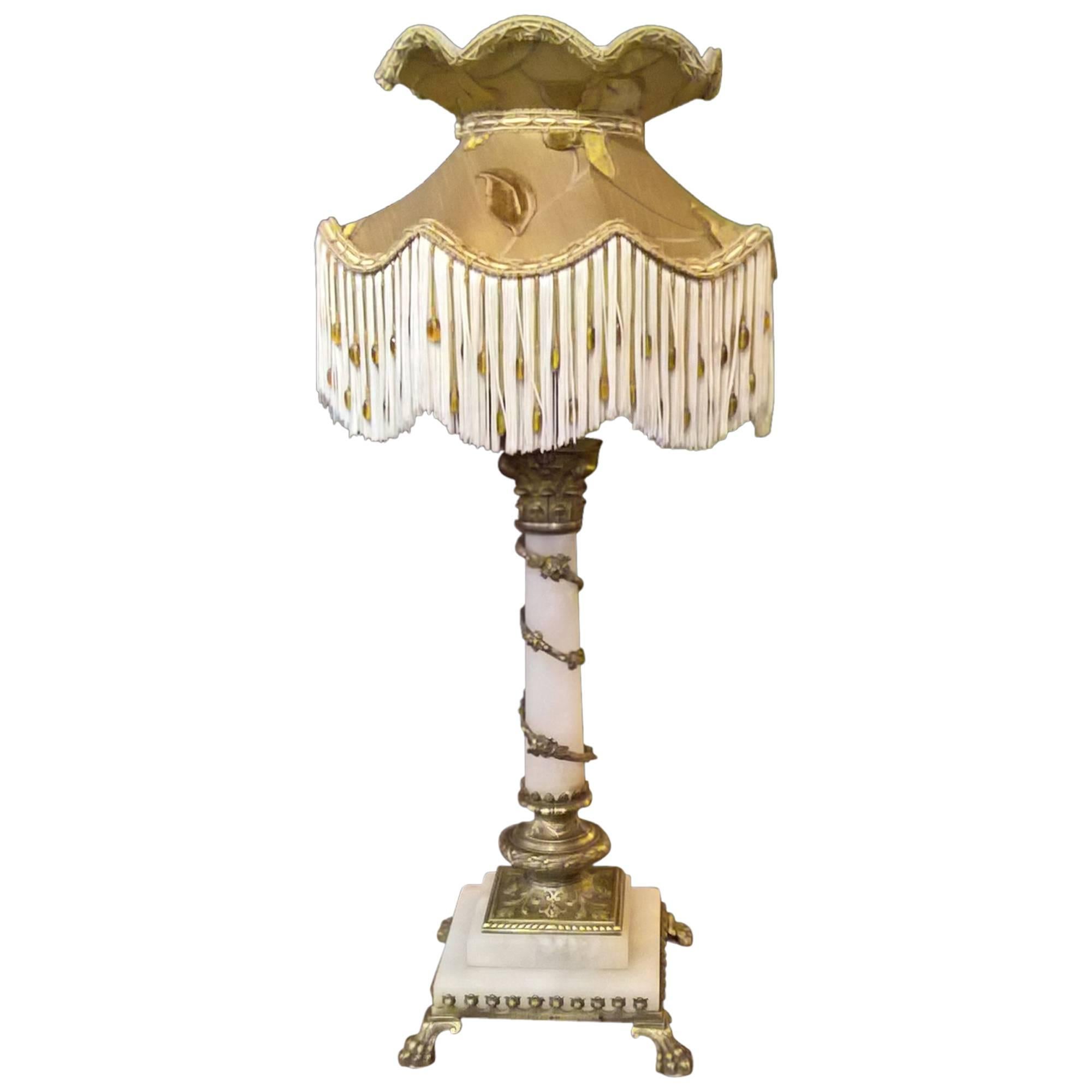 Edwardian Alabaster Table Lamp