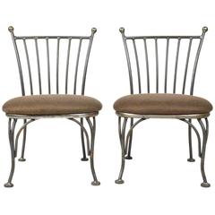 Vintage Pair of Child's Iron Bistro Chairs