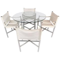 Mid-Century Modern Chrome X-Base Dining Set 11