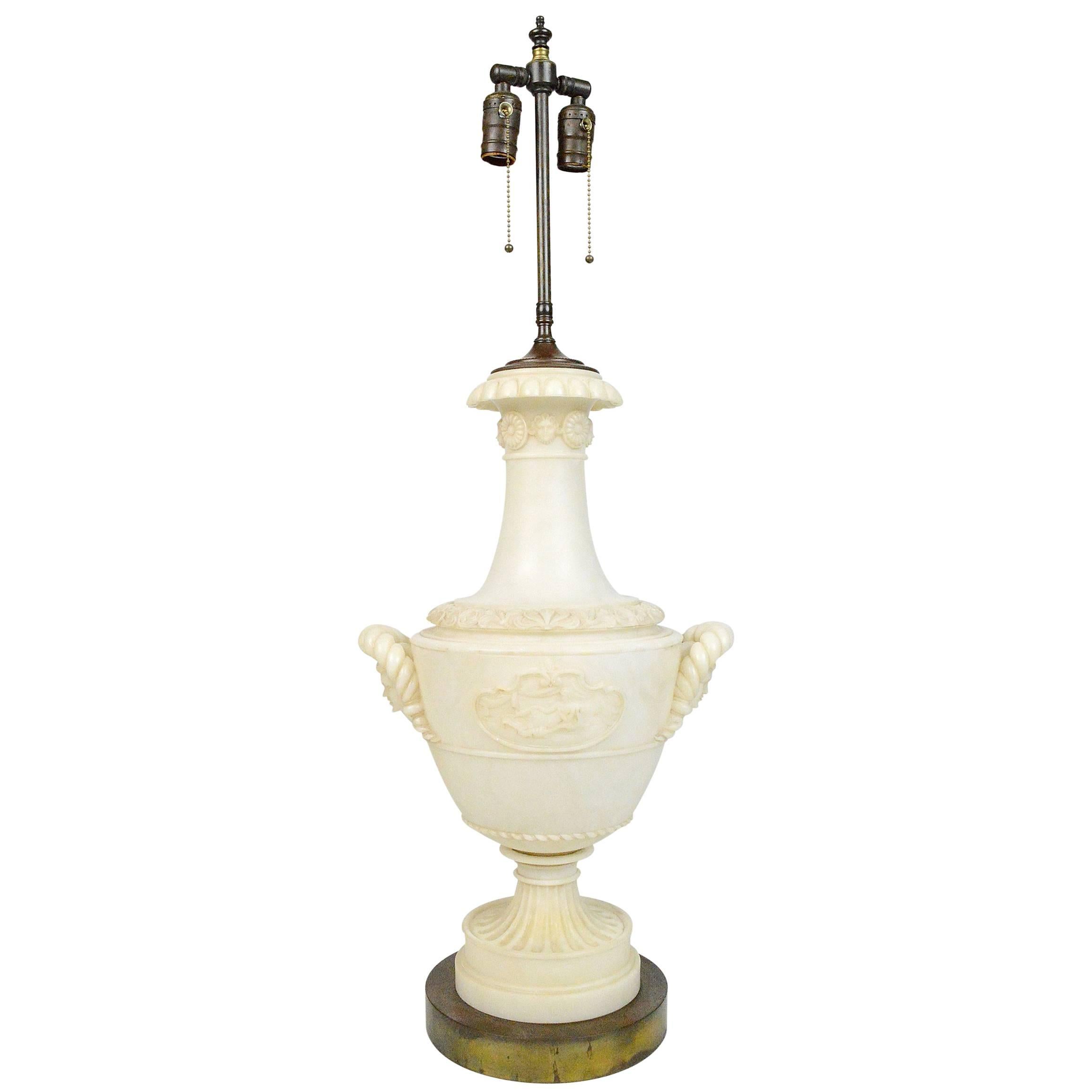 Fine Italian Neoclassical Style Carved Table Lamp For Sale