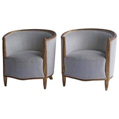 Early 20th Century, a Pair of Parisian Art Deco Bergere Chairs