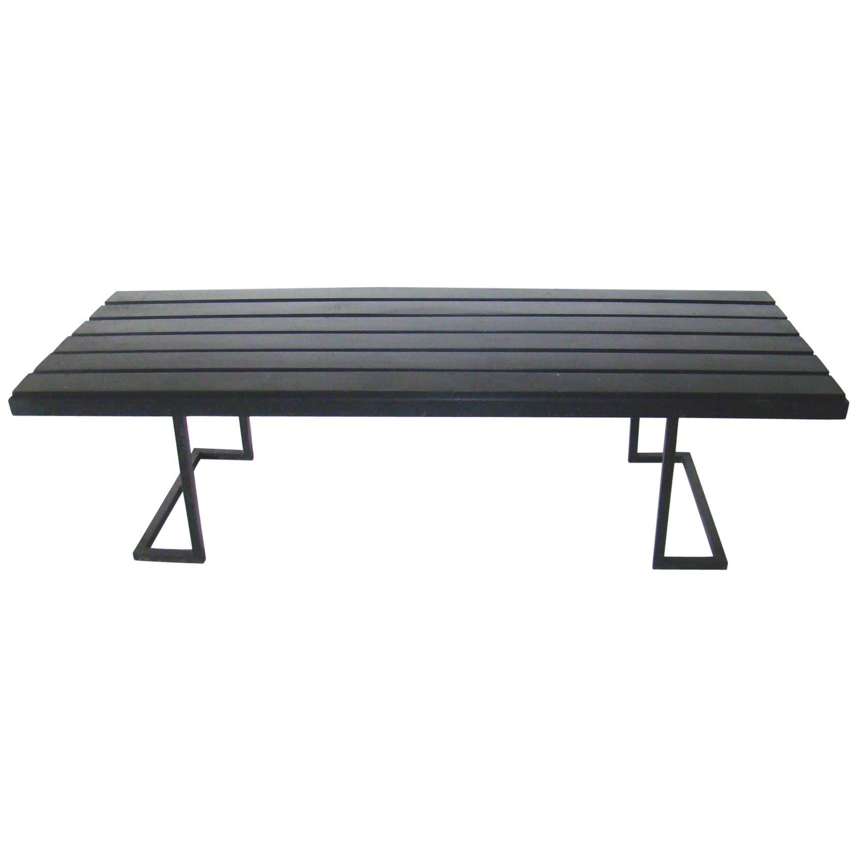 1950 Metal and Lacquered Wood Coffee Table For Sale