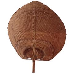 Rare Large Wicker Leaf Wall Lamp