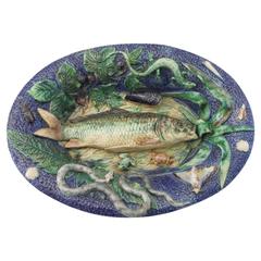 19th Majolica Palissy Fish Wall Platter School of Paris 10