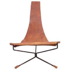 Early Dan Wenger Lotus Lounge Chair in Original Leather 1