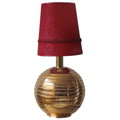 Large Golden Ceramic Table Lamp, 1970s 12