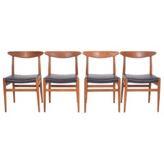 Set of Four Hans J. Wegner Side Chairs for C M Madsen