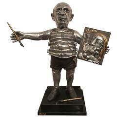 Frank Meisler, Picasso in Bronze, Silver and Gold-Plated, circa 2005