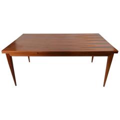 Rosewood Danish Modern Refractory Style Dining Table
