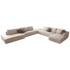 Italian Design Furniture Sectional Sofa, Made in Italy, Fabric, New 2