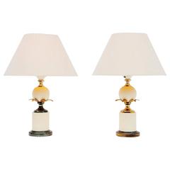 Maison Charles Pineapple Table Lamps, France, 1970