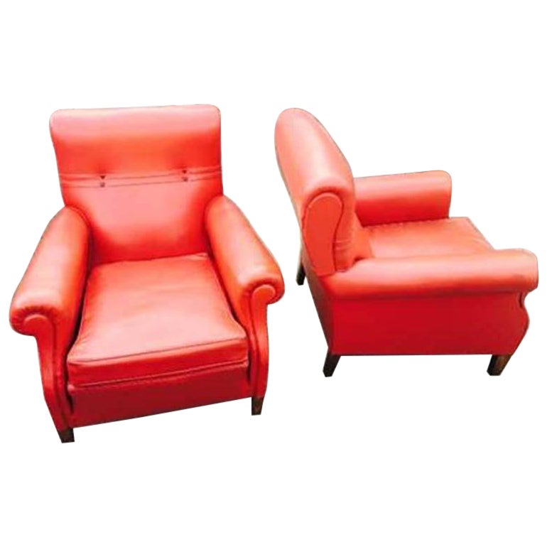 Red Armchair For Sale