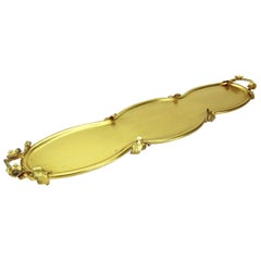 Large Sterling Silver Gilt Art Nouveau Tray by Marie Zimmermann, 21.75 in.