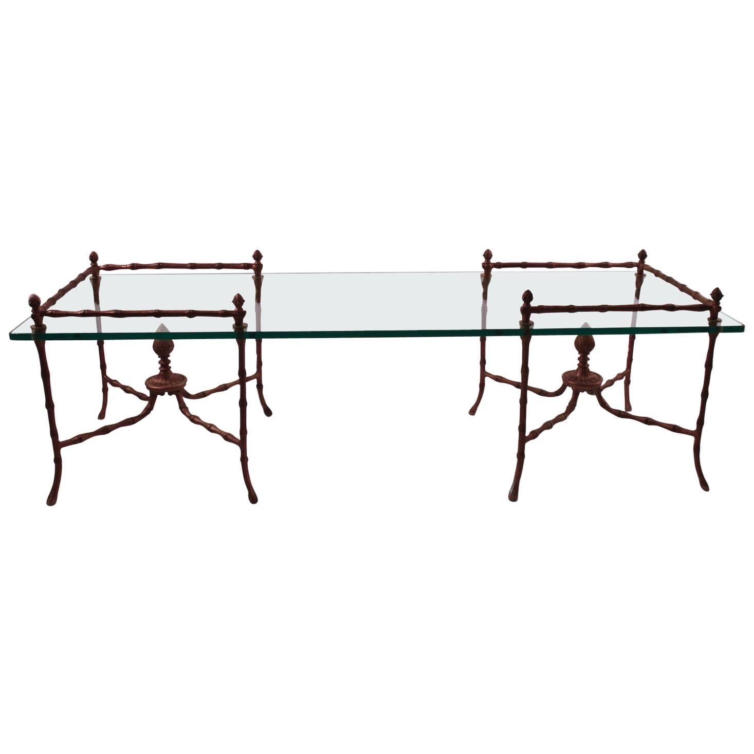 Neoclassical Glass Top Coffee Table