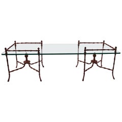 Neoclassical Glass Top Coffee Table