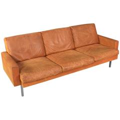 Martin Visser for 'T Spectrum Cognac Leather Three Seat Sofa, 1960s