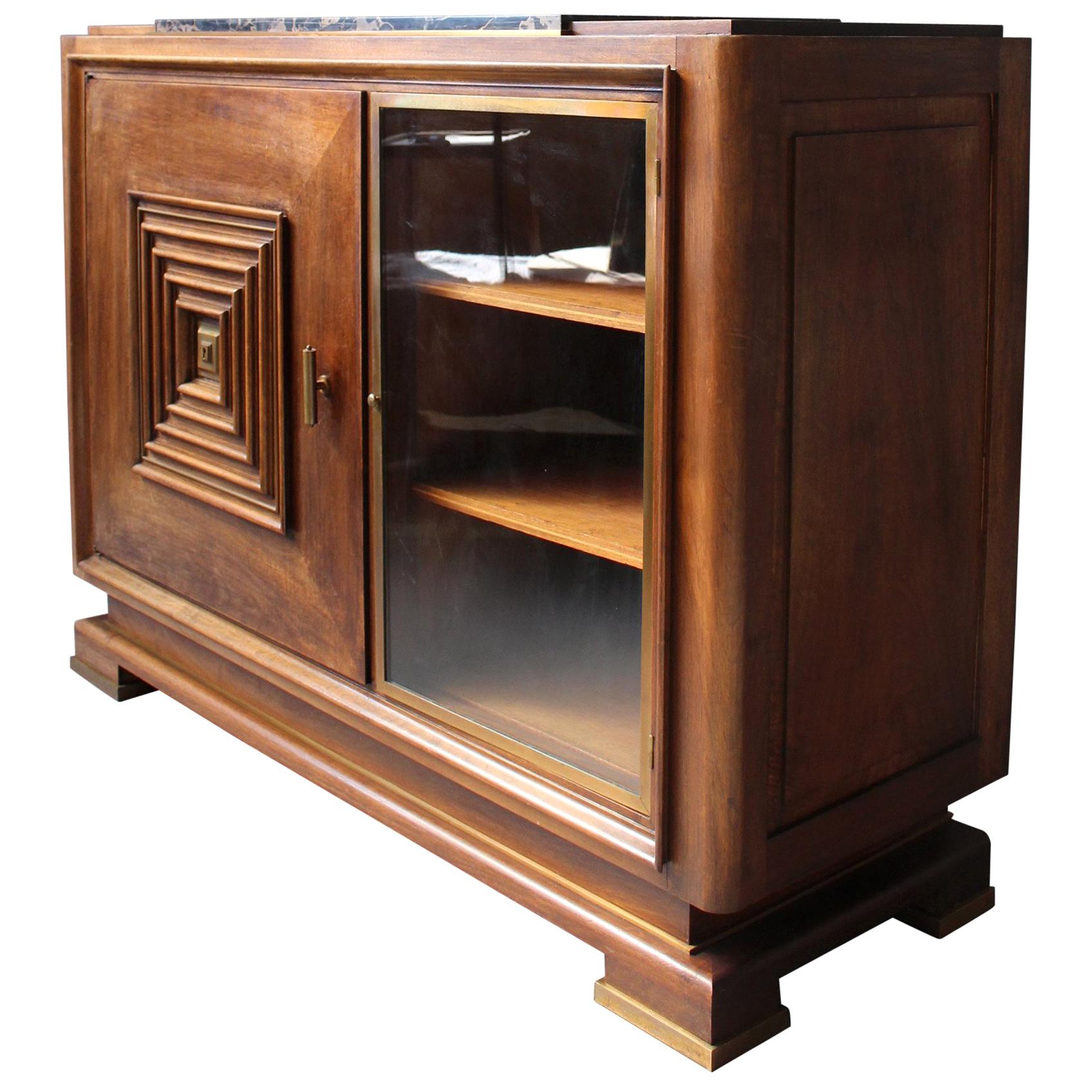 Fine French Art Deco Two Door Buffet - Dry Bar  in the Manner of Maxime Old