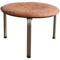1959 Poul Kjærholm Stool PK-33, Suede Leather by E. Kold Christensen in Denmark 2