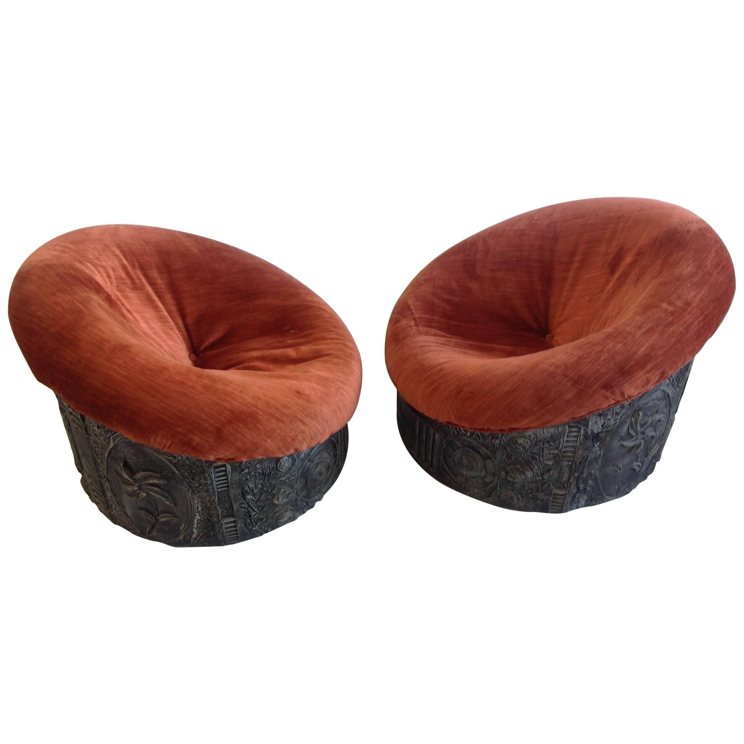 Amazing Pair of Brutalist Chairs Designed, Adrian Pearsall for Craft Associates