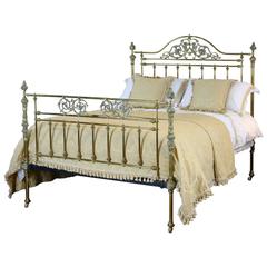 Antique Brass Bedstead with Decorative Fittings