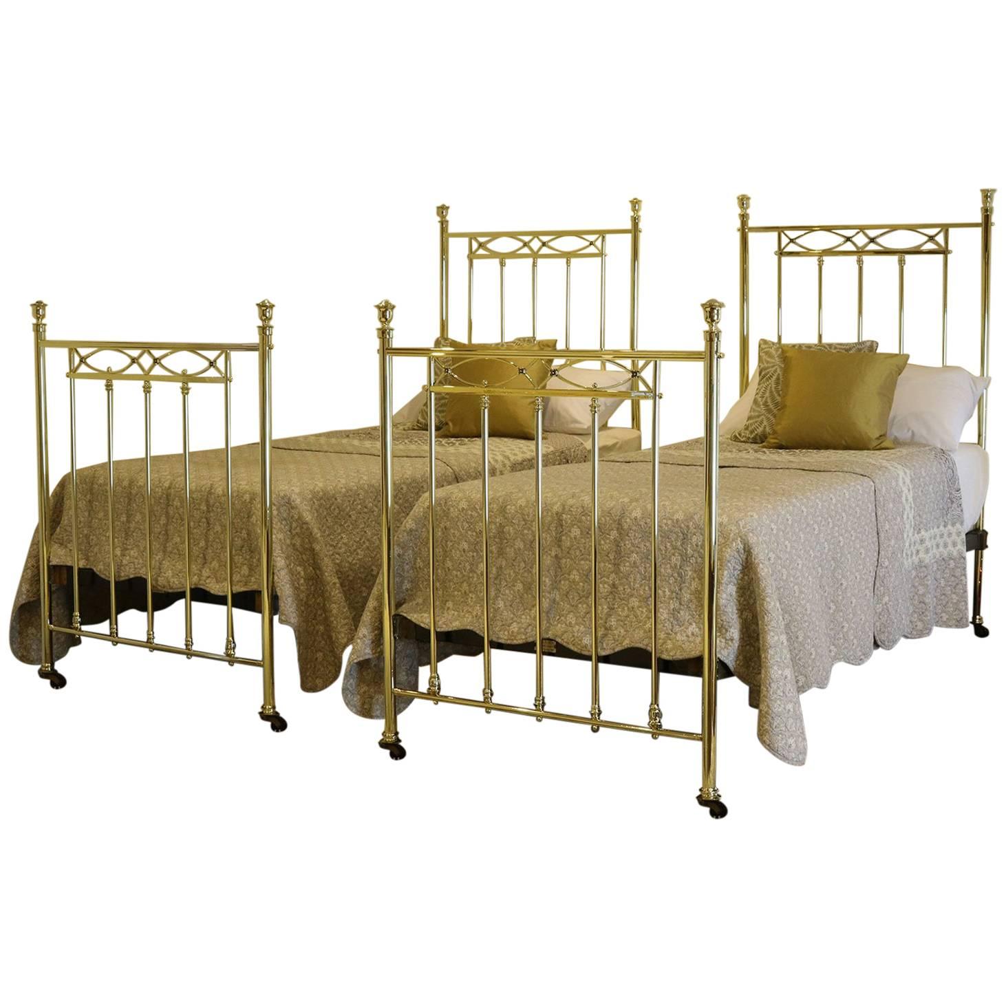 Matching Pair of Twin Brass Beds MPS20