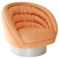 Upholstered 'Crescent' Swivel Club Chair by Vladimir Kagan Designs 7