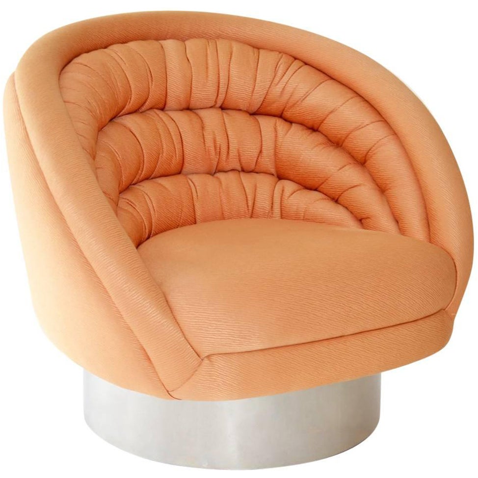 Vladimir Kagan Ellipse Swivel Lounge Chair Directional, USA 1970s For Sale