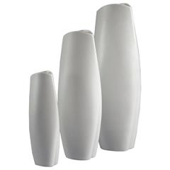 Three Vases with Matte White Glaze by Tapio Wirkkala for Rosenthal