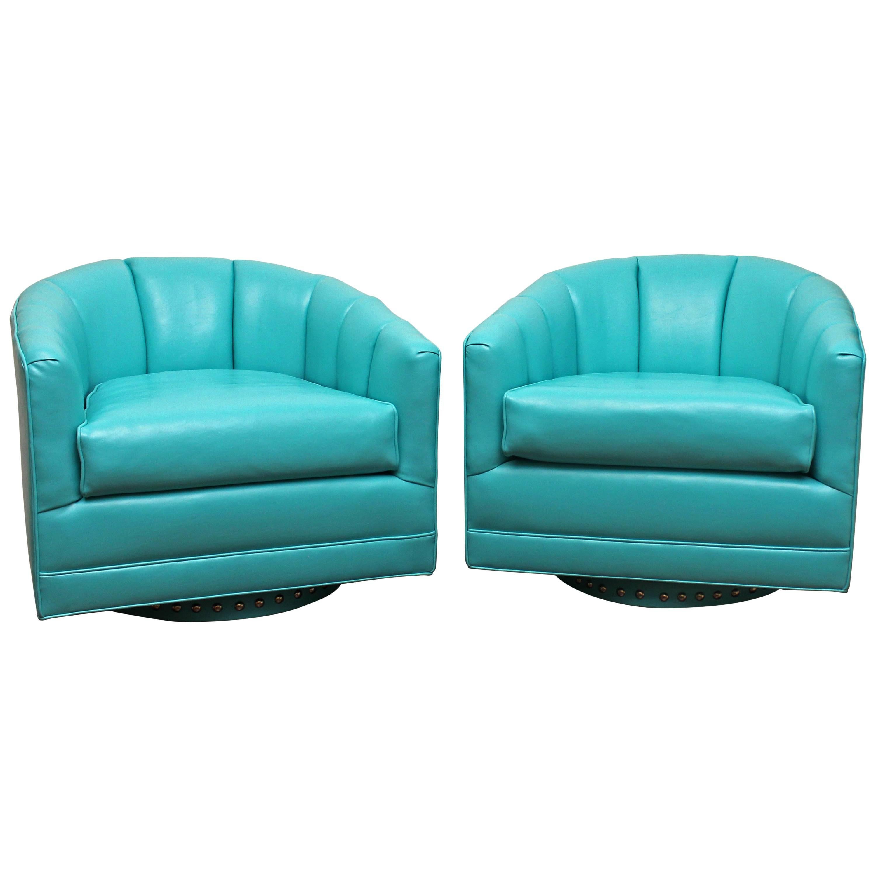 Pair Lounge Swivel Chairs