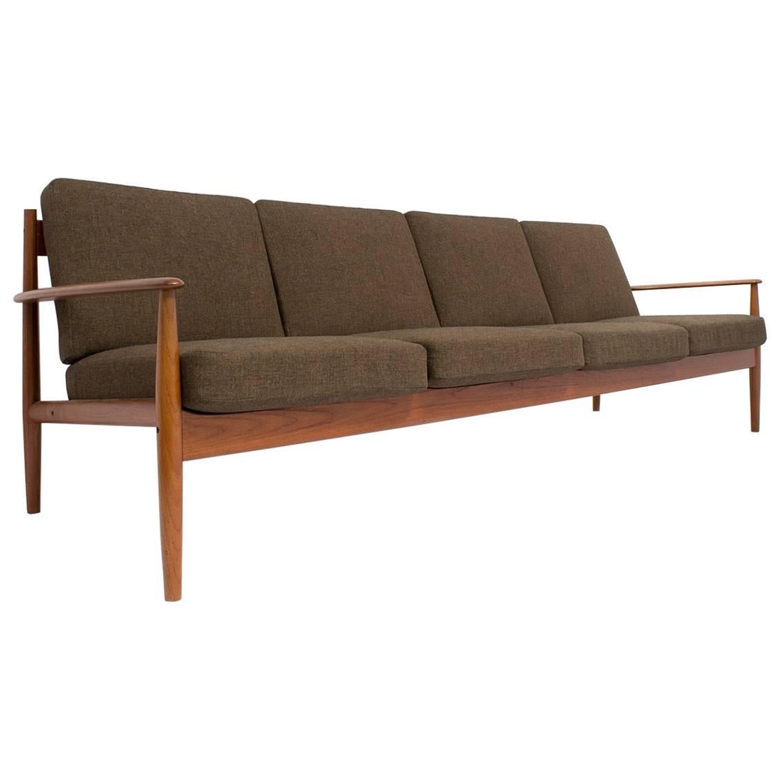 Mid-Century Sofa by Grete Jalk Sofa Long 4-Seat in Teak for France & Son