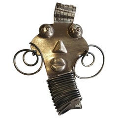 Rebajes Sterling Silver Ubangi Brooch, Master Modernist Jewelry Artisan