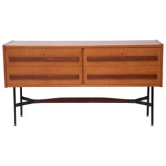 1960s Teak and Walnut Italian Modernist Sideboard