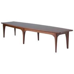 American Made Surfboard Coffee Table in Walnut and Rosewood