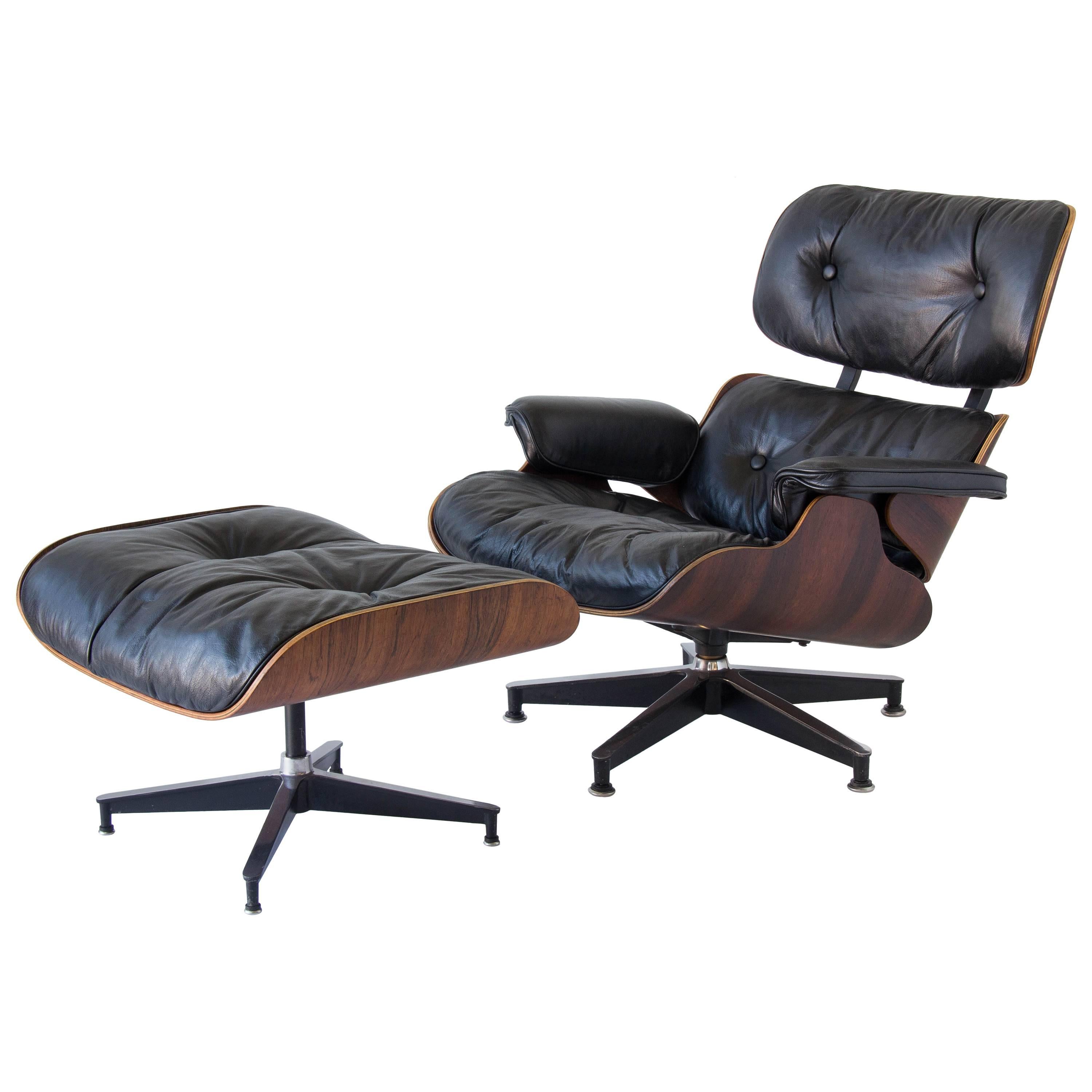 1960s Eames 670/671 Lounge Chair with Ottoman