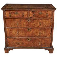 William and Mary Walnut Five-Drawer Chest