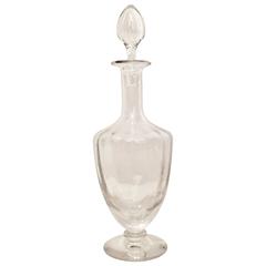 Baccarat France Crystal Optic Decanter and Stopper, Signed