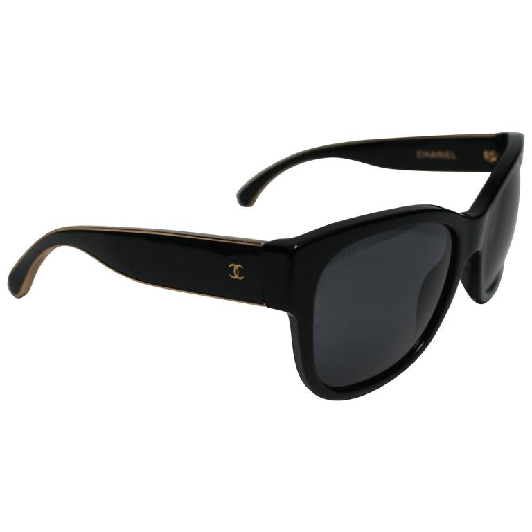 black and gold chanel sunglasses